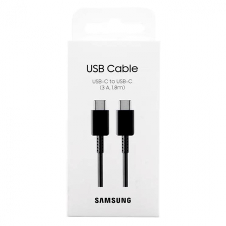 Câble Type-C / Type-C Samsung EP-DX310JBEGEU 3A - 1.8M - Noir - Retail Box (Origine)